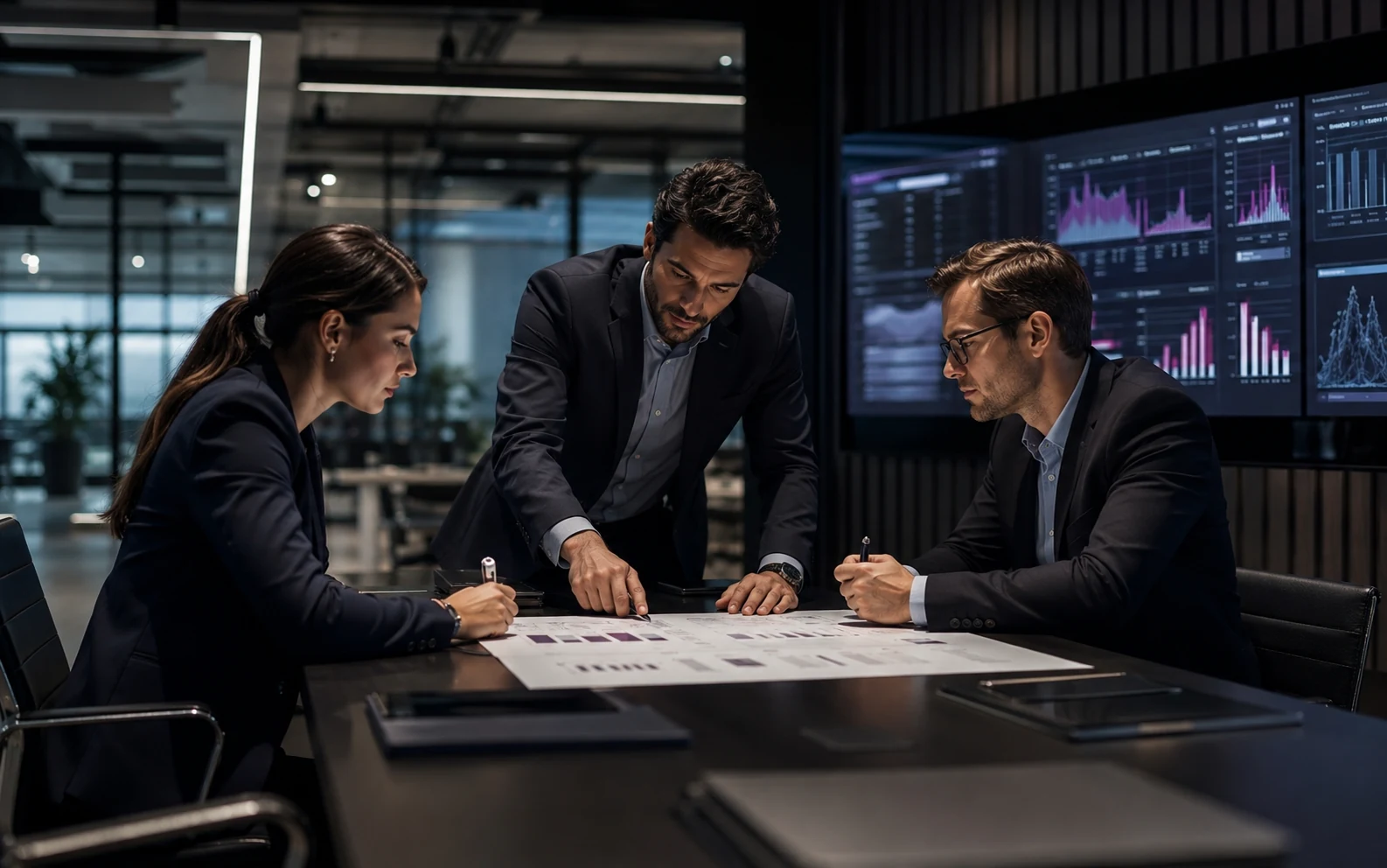 Equipo analizando procesos y métricas de servicios profesionales